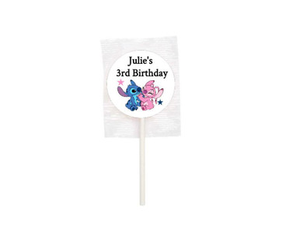 Personalised Lilo and Stitch Birthday Lollipops (15 Pack)