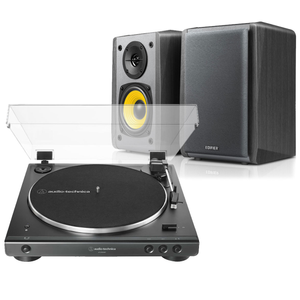 Audio-Technica Bluetooth AT-LP60XBT Turntable + Edifier R1010BT Black Speaker Package