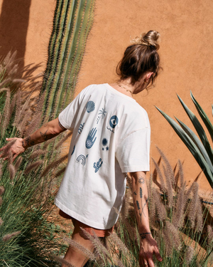 Journey Recycled Womens Short Sleeve T-Shirt in Cream - ON HOLD