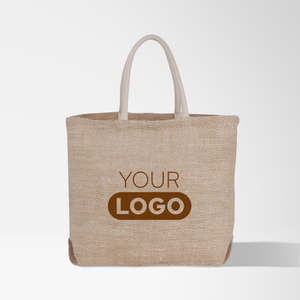 Riley Herringbone Jute Tote Bag