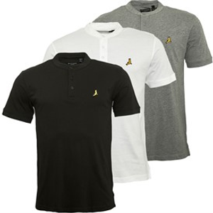 Brave Soul Mens Akari Three Pack Polo Shirts Optic White/Jet Black/Light Grey Marl