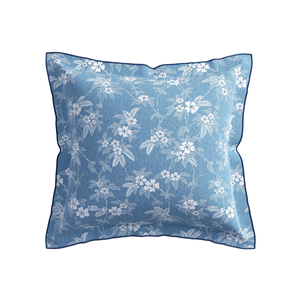 Zayda Pair of Square Oxford Pillowcases, Chambray Blue