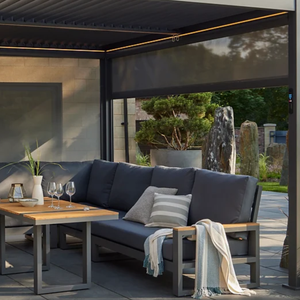 Norfolk Leisure Royce Cube Pergola 4m Wide Pull Down Screens