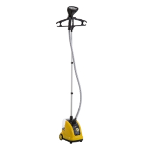 HOMCOM Plancha de Vapor con Depósito de 1,4 L y Temperatura Ajustable a 11 Niveles Calentamiento Rápido de 38 Segundos Centro de Planchado Vertical 1950W 26x21,5x146 cm Amarillo