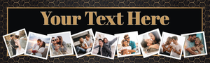 Personalised Party Banner - Art Deco - Custom Text &amp; 9 Photo Upload