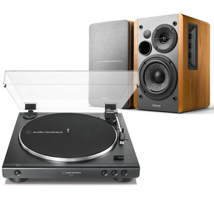 Audio-Technica LP60X Turntable + Edifier R1280T Maple Speaker Package