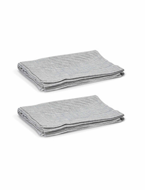 Pembridge Linen Pillowcases Set of 2 Grey & White