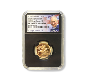 The 2023 Coronation of His Majesty King Charles III Gold Proof Sovereign Graded PF70