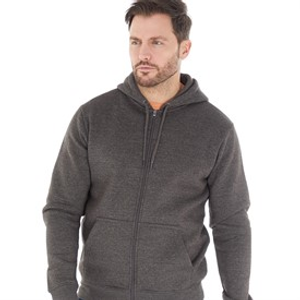 Onfire Mens Zip Through Fleece Hoodie Charcoal Marl