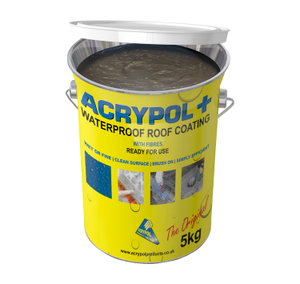 Cromar Acrypol Plus Grey Waterproof Roof Coating With Fibres - 5KG