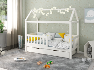 Noomi Essie Solid Wood Shorty House Bed White (FSC-Certified)