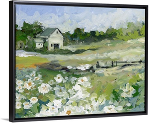 Barn In Flower Field