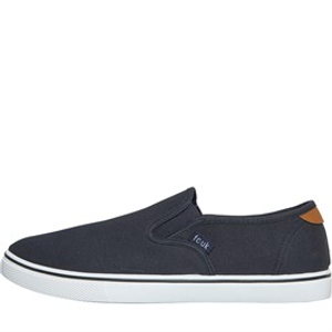 French Connection Mens FCUK Deck Slip On Canvas Pumps Navy