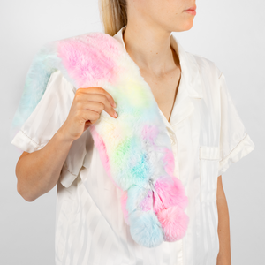 Long Hot Water Bottle & Eye Mask Set Rainbow