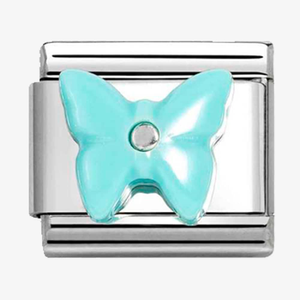 Nomination CLASSIC Silvershine Turquoise Butterfly Synthetic Stone Charm 330509/15