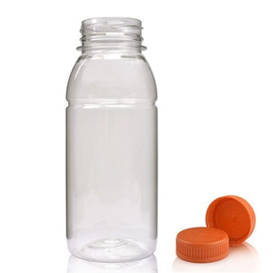 250ml Plastic Milkshake Bottle With T/E Juice Screw Cap - Orange
