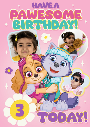 Paw Patrol Pawesome Photo Upload Birthday Card