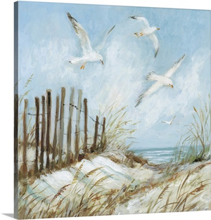 Sand Dunes With Seagulls