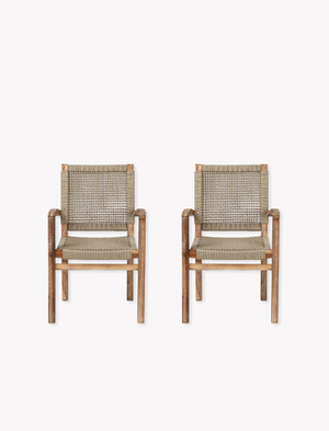 Chilford Carver Dining Chairs - Acacia Wood, Natural, Set of 2