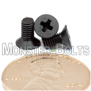 M3 Phillips Flat Head Machine screws, Steel w/ Black Oxide DIN 965 Coarse Thread