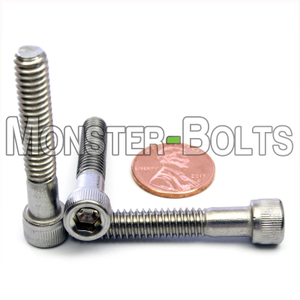 1/4"-20 Stainless Steel Socket Head Cap screws, Coarse Thread, 18-8 / A2