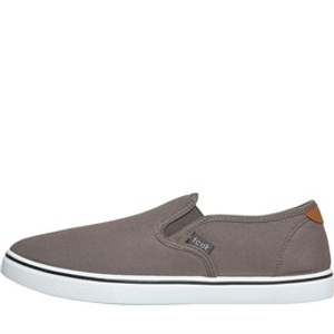 French Connection Mens FCUK Deck Slip On Canvas Pumps Grey