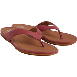 FitFlop Womens Gracie Leather Flip-Flops Dusky Red
