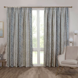 PENCIL PLEAT OMBRE CHENILLE SAGE 90x90 Curtains