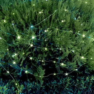 100 LED Solar Copper String Lights - White