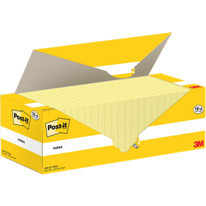 Post-it Sticky Notes 127 x 76 mm Canary Yellow Pack of 24 Pads of 100 Sheets Value Pack 18+6 FREE