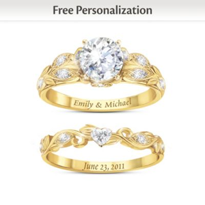 4.5-Carat Love Blooms Forever Personalized Bridal Ring Set