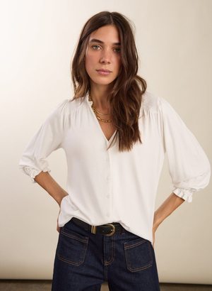Annie Ruffle Collar Blouse - UK 16 | EU 42 | US 12 / Pure White