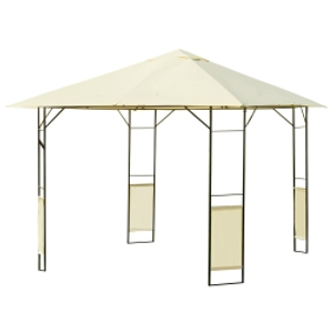 Outsunny 3 x 3m Patio Gazebo, Outdoor Gazebo Canopy Shelter with Vents Roof and Steel Decorative Columns, for Garden, Lawn, Backyard and Deck