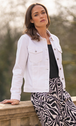 Cotton Blend Jacket - White