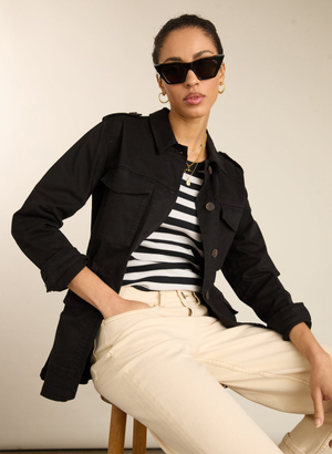 Drake Organic Cotton Utility Jacket - UK 10 | EU 36 | US 06 / Caviar Black