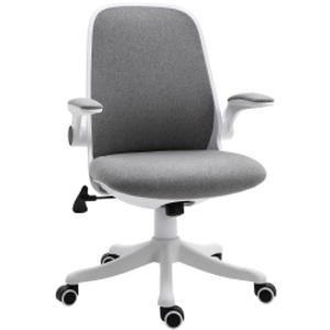 Vinsetto Silla Giratoria de Oficina Silla de Escritorio Basculante Altura Ajustable Reposabrazos Elevable 62,5x60x94-104 cm Gris