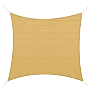 Outsunny Toldo Vela Cuadrado 3x3 m Vela de Sombra para Jardín Patio Terraza HDPE Anti UV y Transpirable Color Arena