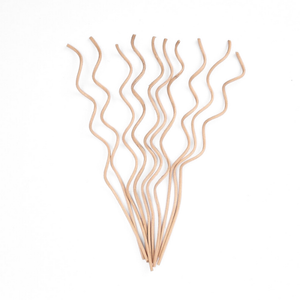 Natural Curved Rattan Reeds - Pack of 10