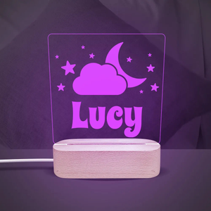 Moon & Cloud Personalised Night Light