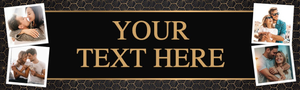 Personalised Party Banner - Art Deco - Custom Text &amp; 4 Photo Upload