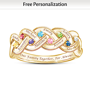 Birthstone Together For Always Personalized Ring