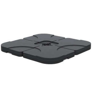 Outsunny Conjunto de 4 Pesos Rellenables con Agua o Arena de HDPE para Sombrillas con Base Cruzada 50x50x7,5 cm c/u Negro