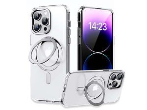 Magnetic Ring Stand Case for iPhone 12 Pro Max - Clear