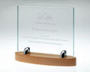 Glass Plaque & Wood Award