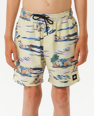 Rip Curl Kids Party Pack Volley Swim Shorts - 10 Yrs / Vintage Yellow