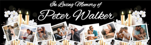 Personalised Funeral Banner - In Loving Memory - Custom Name &amp; 9 Photo Upload