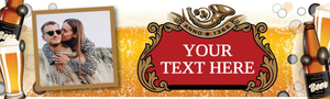 Personalised Home Bar Banner - Beer Pint Lager Background - Custom Text &amp; 1 Photo Upload