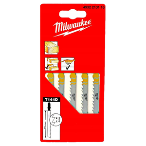 Milwaukee 4932213116 T144D 5mm x 4mm Fast Cut 5 Piece Jigsaw Blade 
