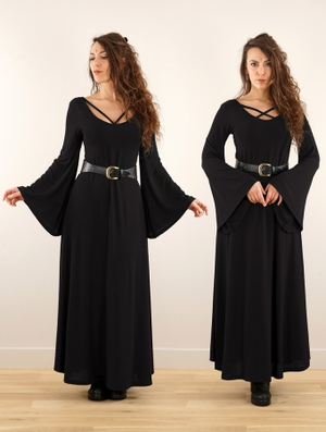 'Robe longue réversible "Black Moon", Noir'