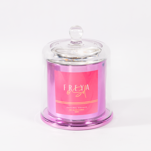 Freya & Sol Glass Cloche 600g Candle Caramel Crunch